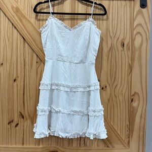 Trixxi white white ruffle dress size small